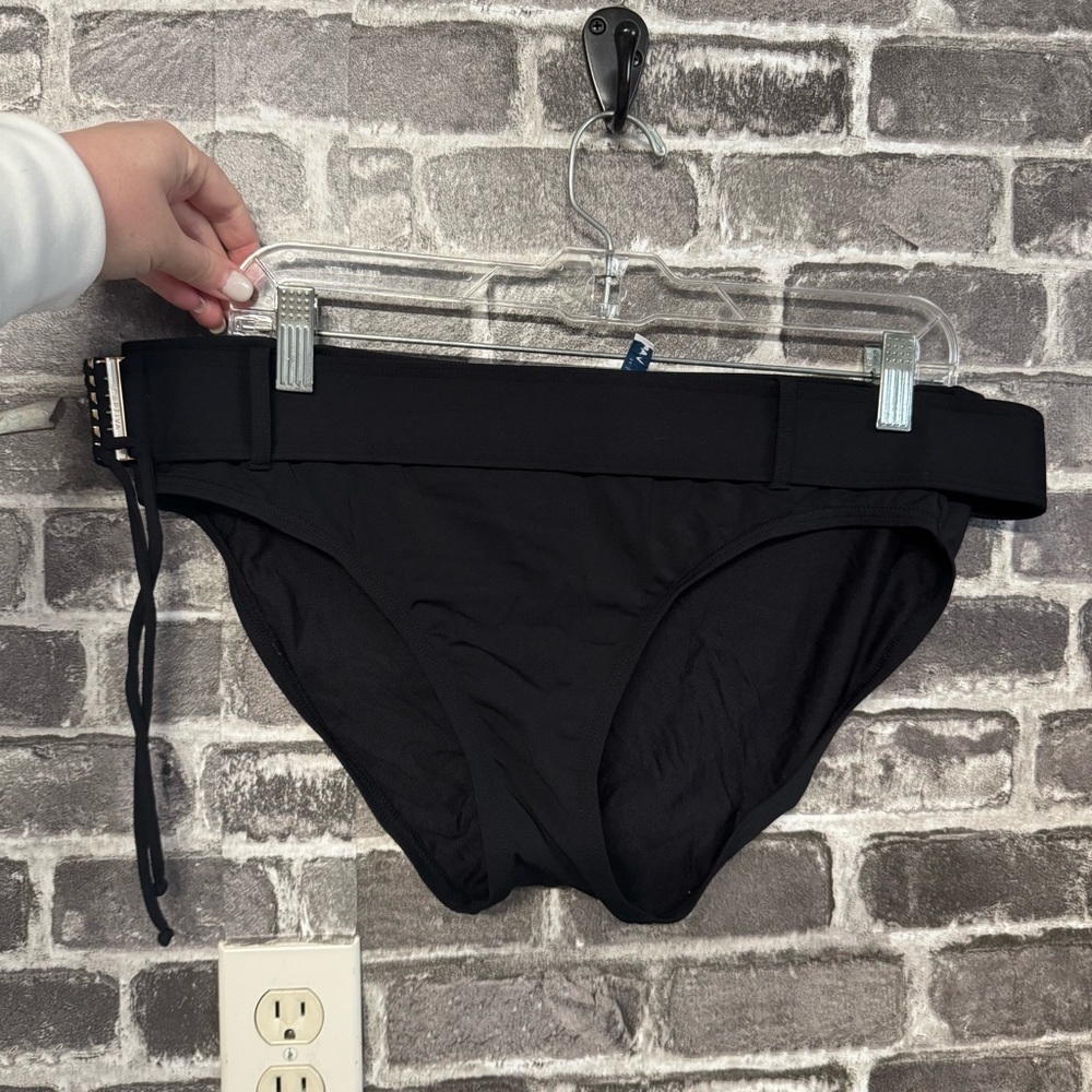 Captiva by Christina swimsuit bottoms black belt waist